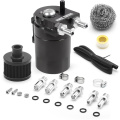 XUZHONG Universal Car Oil Catch Can Kit Reservoir Tank Breather Aluminum Dual Cylinder Polish Baffled Engine Air Oil